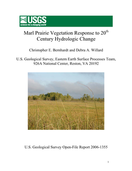 Marl Prairie Vegetation Response to 20 Century Hydrologic Change