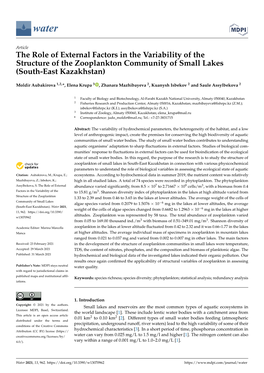 The Role of External Factors in the Variability of the Structure of the Zooplankton Community of Small Lakes (South-East Kazakhstan)