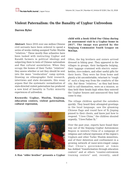 Violent Paternalism: on the Banality of Uyghur Unfreedom