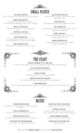 Beatnik Dinner Menu Inside