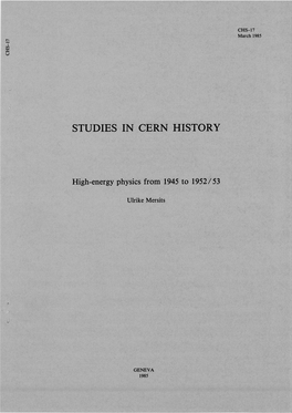 High-Energy Physics from 1945 to 1952/ 53