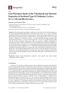 First Principles Study of the Vibrational and Thermal Properties of Sn-Based Type II Clathrates, Csxsn136 (0 ≤ X ≤ 24) and Rb24ga24sn112