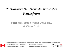 Reclaiming the New Westminster Waterfront