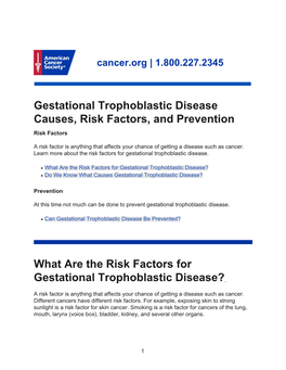 Gestational Trophoblastic Disease Causes, Risk Factors, and Prevention Risk Factors