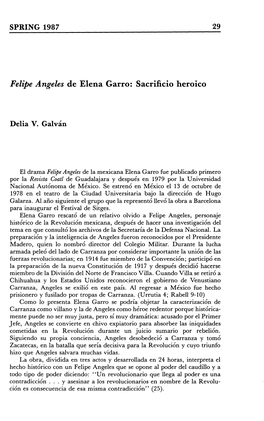 Felipe Angeles De Elena Garro: Sacrificio Heroico