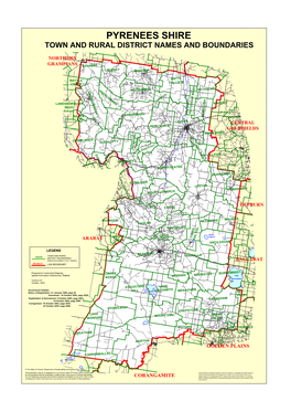 Pyrenees Shire Town and Rural District Names and Boundaries