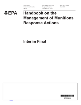 Handbook on the Management of Munitions Response Actions