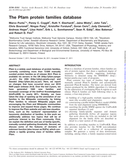 The Pfam Protein Families Database Marco Punta1,*, Penny C