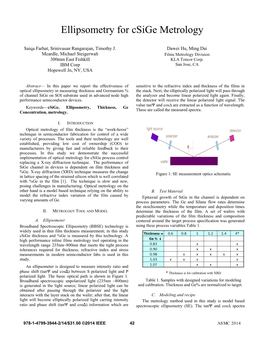 Ellipsometry for Csige Metrology