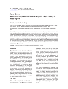 Caplan's Syndrome