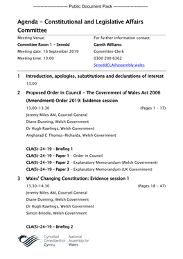 (Public Pack)Agenda Document for Constitutional and Legislative