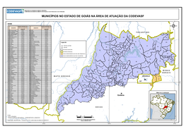 Municípios No Estado De Goiás Na Área De Atuação Da Codevasf