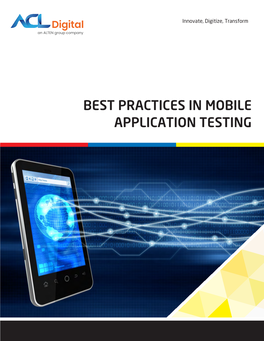 Best Practices in Mobile Application Testing