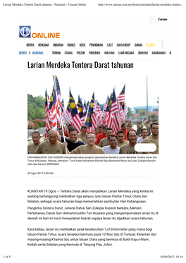 Larian Merdeka Tentera Darat Tahunan - Nasional - Utusan Online