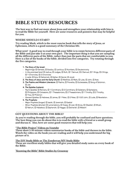 Bible Study Resources