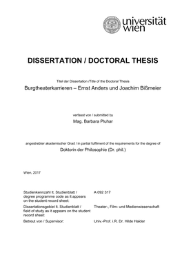 Dissertation / Doctoral Thesis