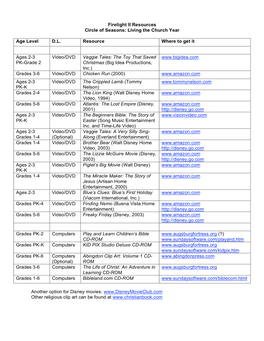 Firelight II Resources Circle of Seasons: Living the Church Year