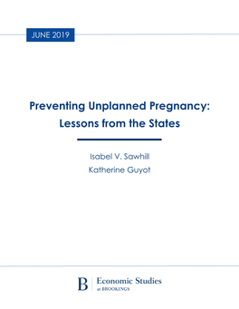 Preventing Unplanned Pregnancy: Lessons from the States