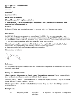 Galliprant (Grapiprant Tablets) for Oral Use in Dogs Only 20 Mg, 60 Mg