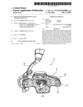 (12) Patent Application Publication (10) Pub. No.: US 2013/0258661 A1 Jousse Et Al