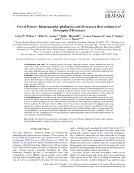 Biogeography, Phylogeny and Divergence Date Estimates of Artocarpus (Moraceae)