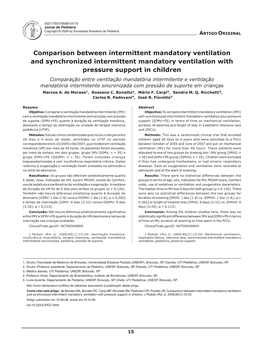 Comparison Between Intermittent Mandatory Ventilation And