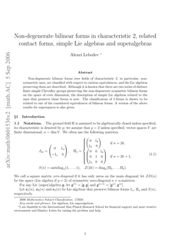 Arxiv:Math/0601536V2 [Math.AC] 5 Sep 2006 Nt Dimensional; ﬁnite Ecl Qaematrix Square a Call We T Hrceitci Eoe by Denoted Is Characteristic Its Notations