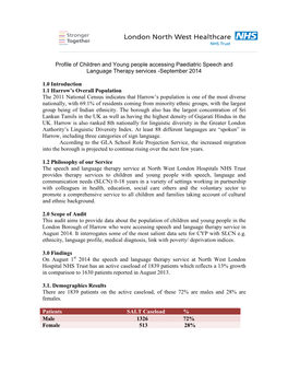 This Chart Shows the Ethnicity Profile of Ethnic Minority Groups in NWLH