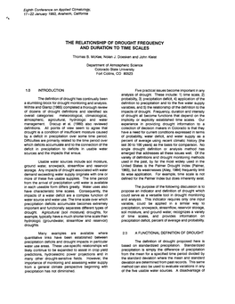 The Relationship of Drought Frequency and Duration to Time Scales