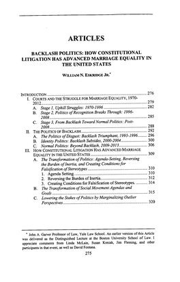 How Constitutional Litigation Has Advanced Marriage Equality in the United States