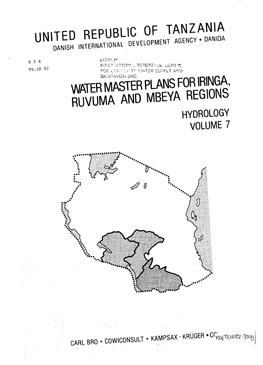 Watermaster Plansrfiringa, Ruvuma and Mbeya Regions Hydrology Volume 7