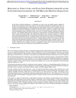 Biological Structure and Function Emerge from Scaling Unsupervised Learning to 250 Million Protein Sequences