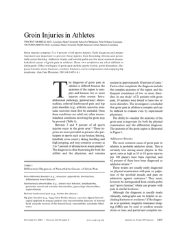 Groin Injuries in Athletes