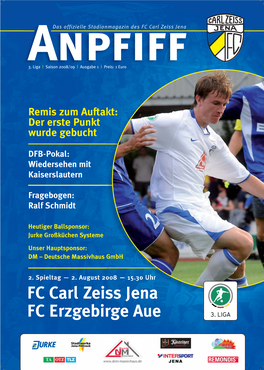 FC Carl Zeiss Jena FC Erzgebirge Aue