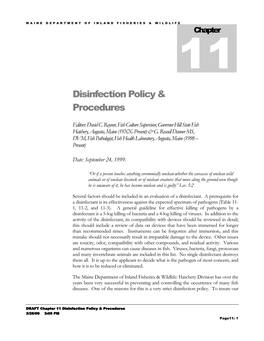 Hatchery Disinfection Policy and Procedures