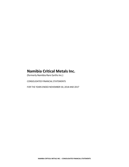 Namibia Critical Metals Inc