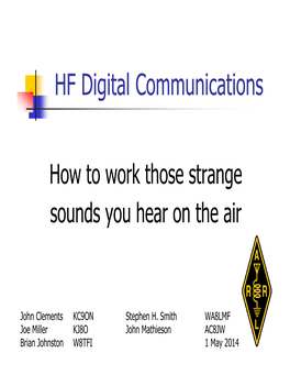 HF Digital Communications