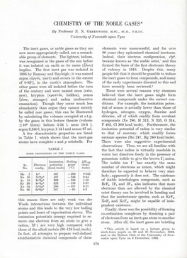 Chemistry of the Noble Gases*