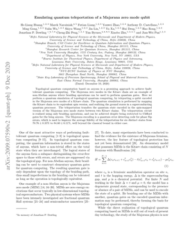 Arxiv:2009.07590V2 [Quant-Ph] 9 Dec 2020