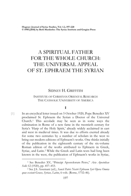 A Spiritual Father for the Whole Church: the Universal Appeal of St