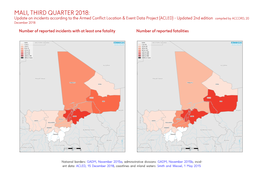 Mali, Third Quarter 2018: Update on Incidents According to the Armed