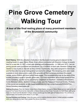 Pine Grove Cemetery Walking Tour