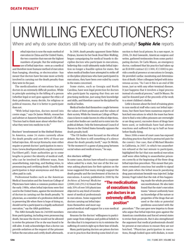 UNWILLING EXECUTIONERS? Where and Why Do Some Doctors Still Help Carry out the Death Penalty? Sophie Arie Reports