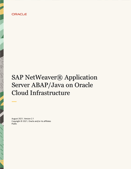 SAP Netweaver® Application Server ABAP/Java on Oracle Cloud Infrastructure