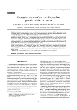 Expression Pattern of the Class I Homeobox Genes in Ovarian Carcinoma