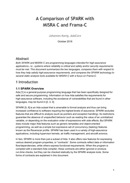 A Comparison of SPARK with MISRA C and Frama-C