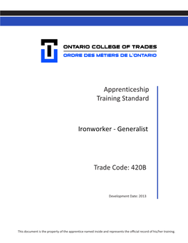 Apprenticeship Training Standard