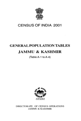 Census of India 2001 General Population Tables Jammu & Kashmir