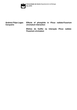 Andreia Filipa Lages Cerqueira Effects of Phosphite in Pinus Radiata