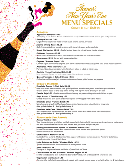 Menu Specials